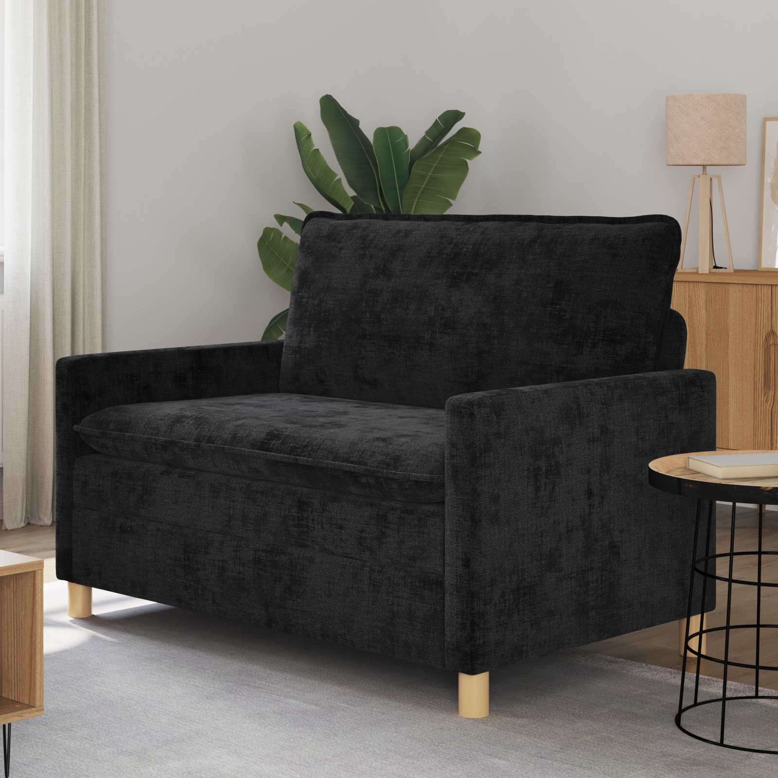 Sofa Czarny 126 x 81 x 87,5 cm Poliester vidaXL
