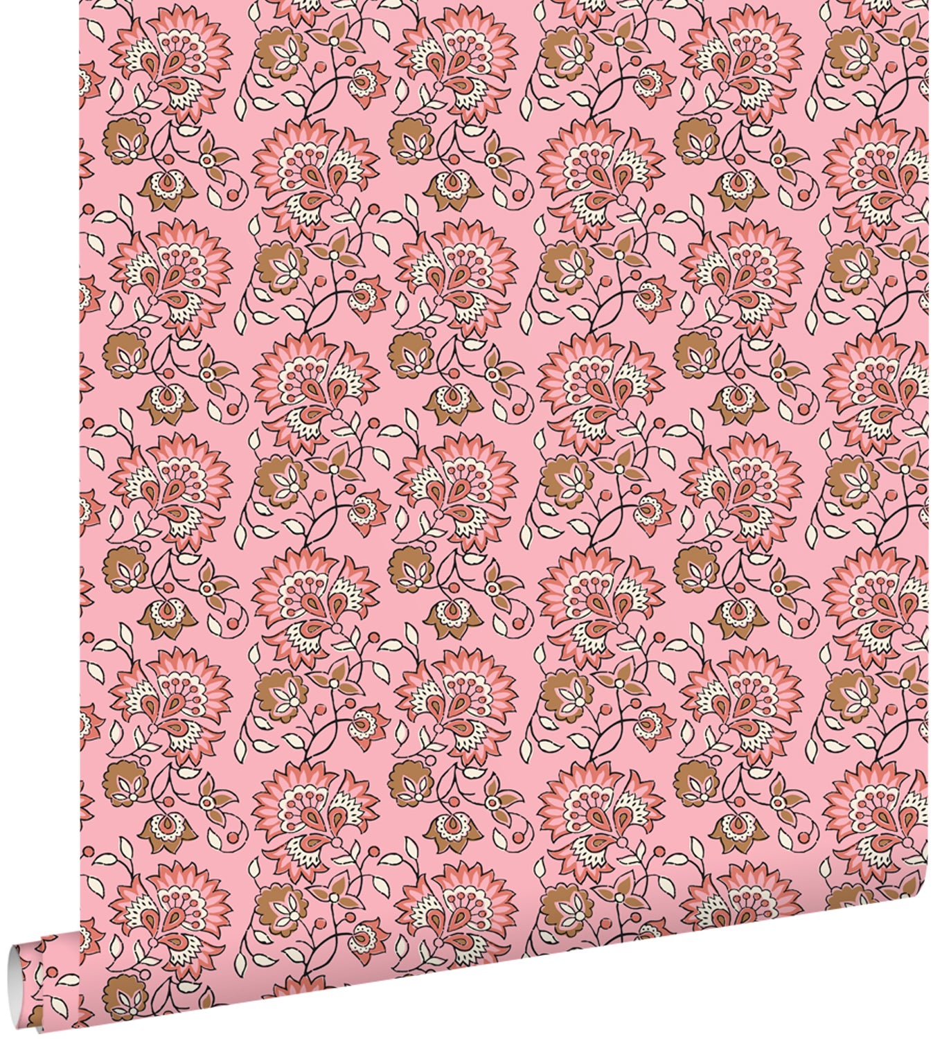 Tapeta zabytkowe kwiaty różowy - 50 x 900 cm - ESTAHOME