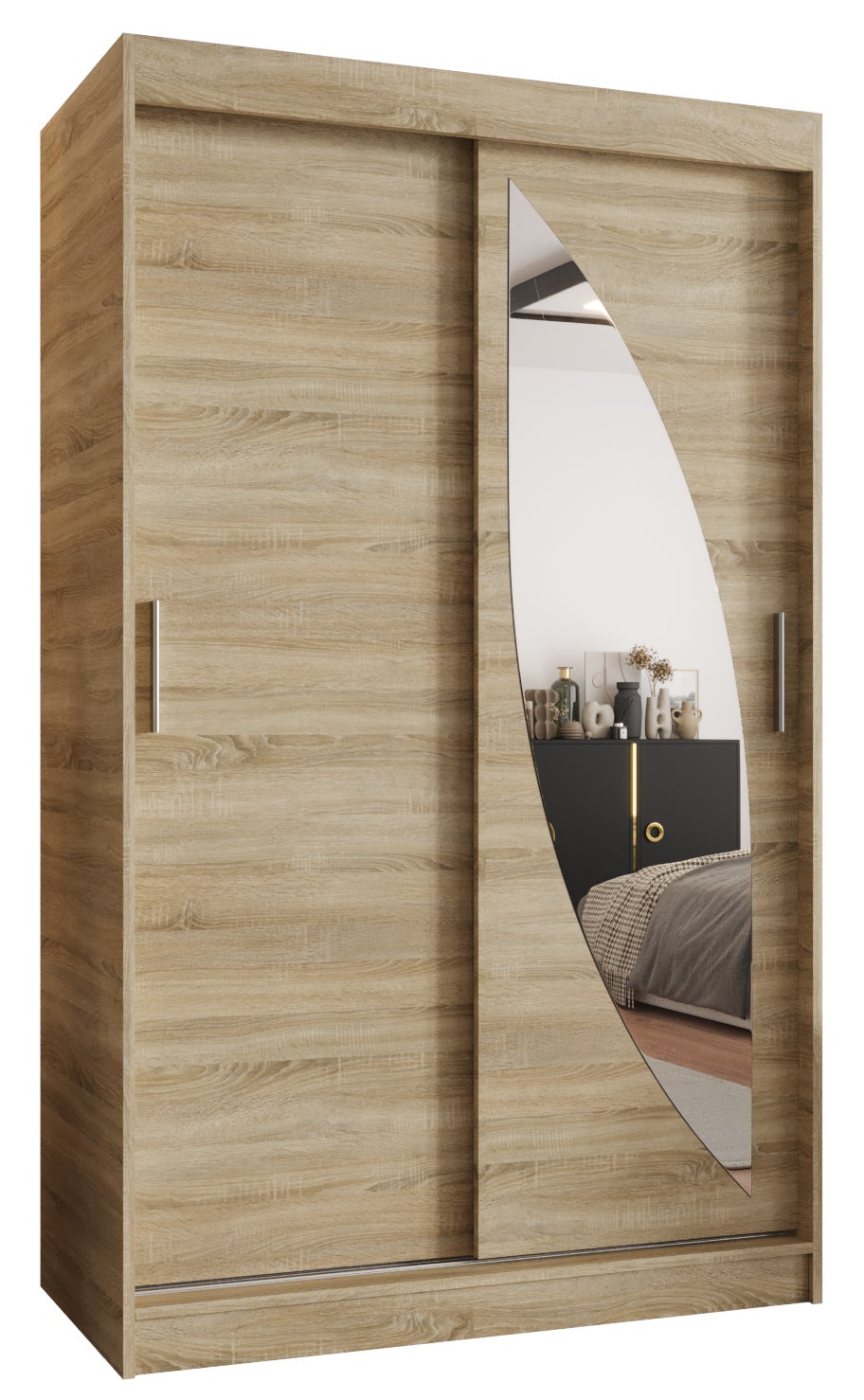 Szafa przesuwna garderoba MILO 120 x 62 x 200 cm Sonoma