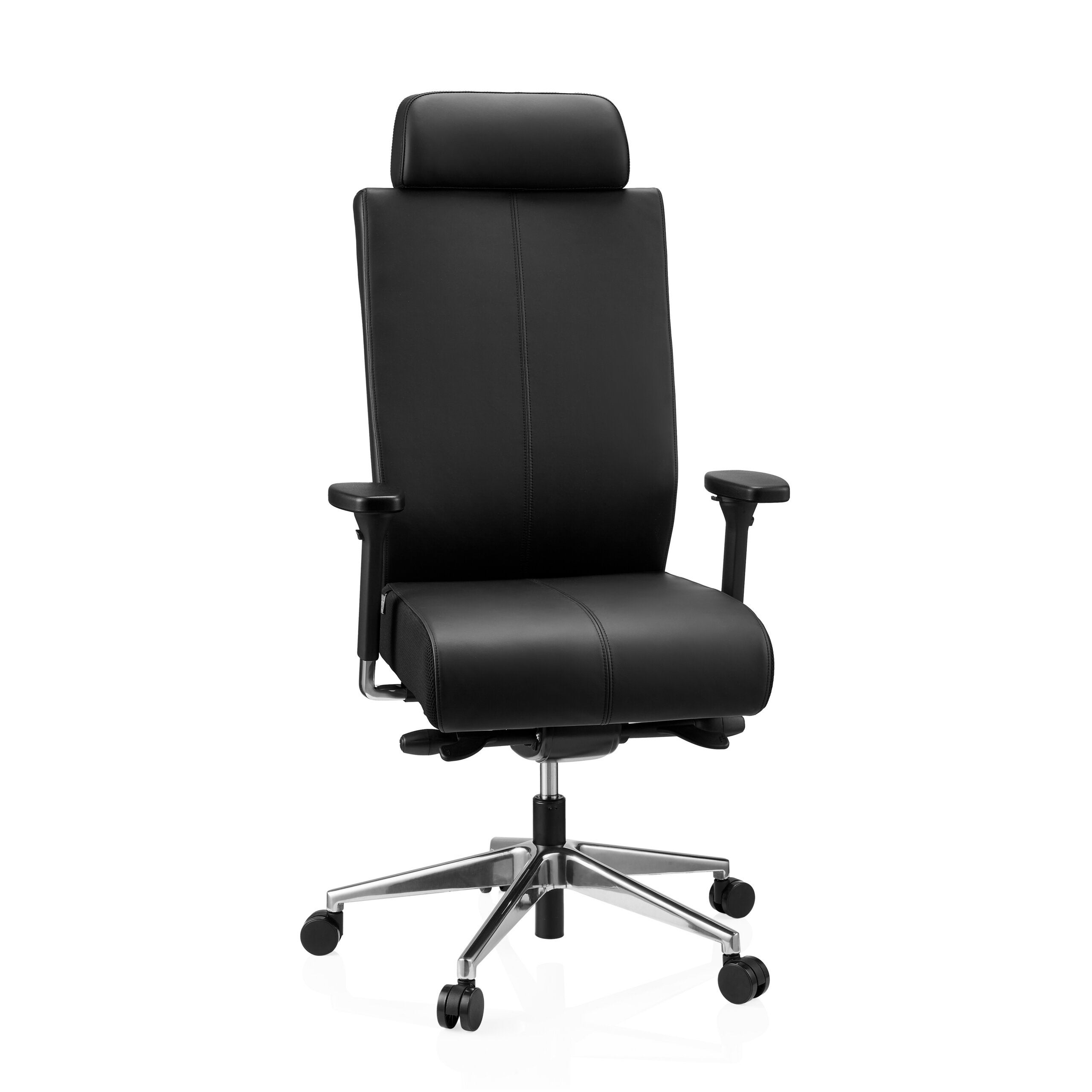 Krzesło biurowe / krzesło obrotowe PRO-TEC XXL skóra czarny hjh OFFICE