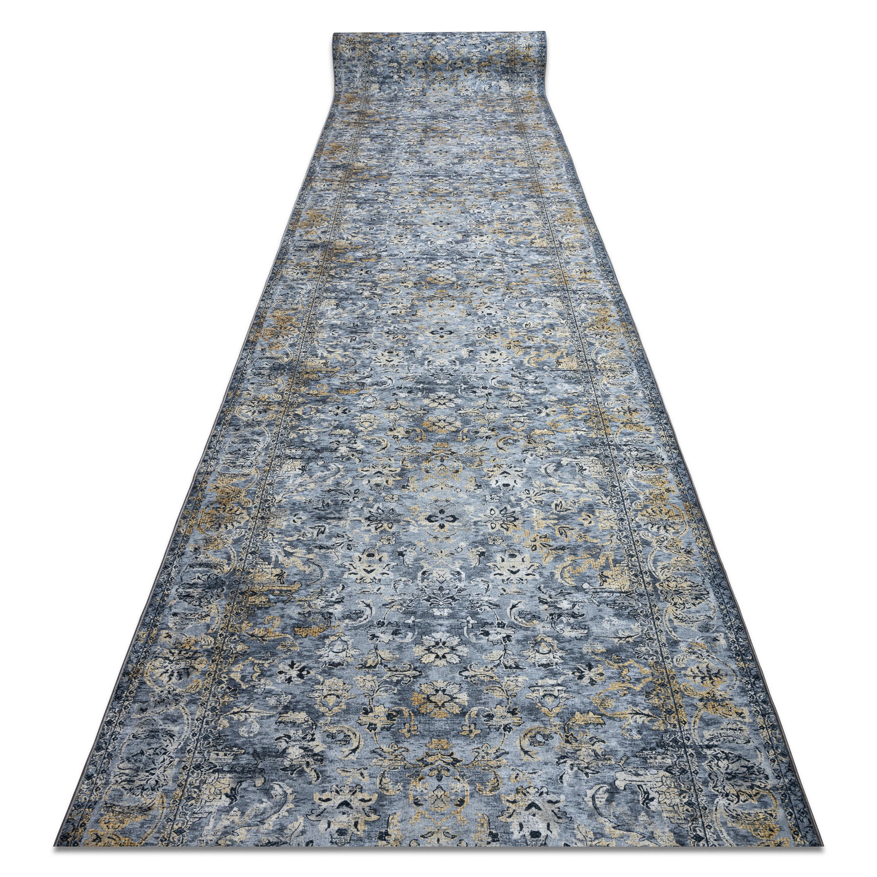 CHODNIK podgumowany DO PRANIA LOTUS NOMAD 29671 Ornament szary 100cm 100x900 cm
