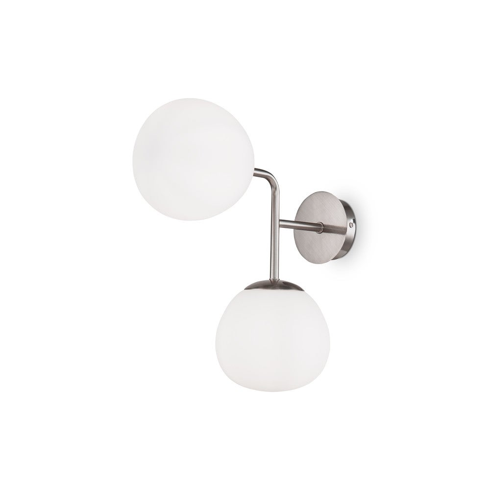 Lampa ścienna niklowany, biała kula Erich Maytoni MOD221-WL-02-N