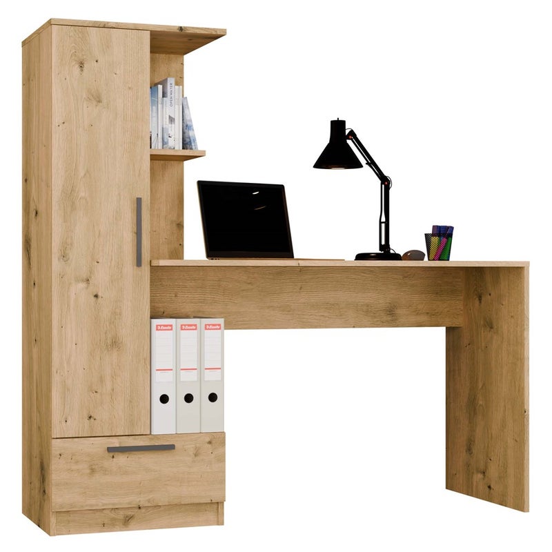 Zestaw Biurko z Regałem Topeshop Cosmo 1 Dąb artisan 143x50x140 cm