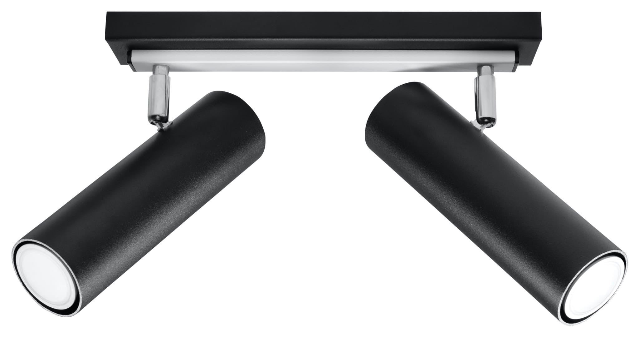 Plafonnier Acier Noir GU10 2 Direzione