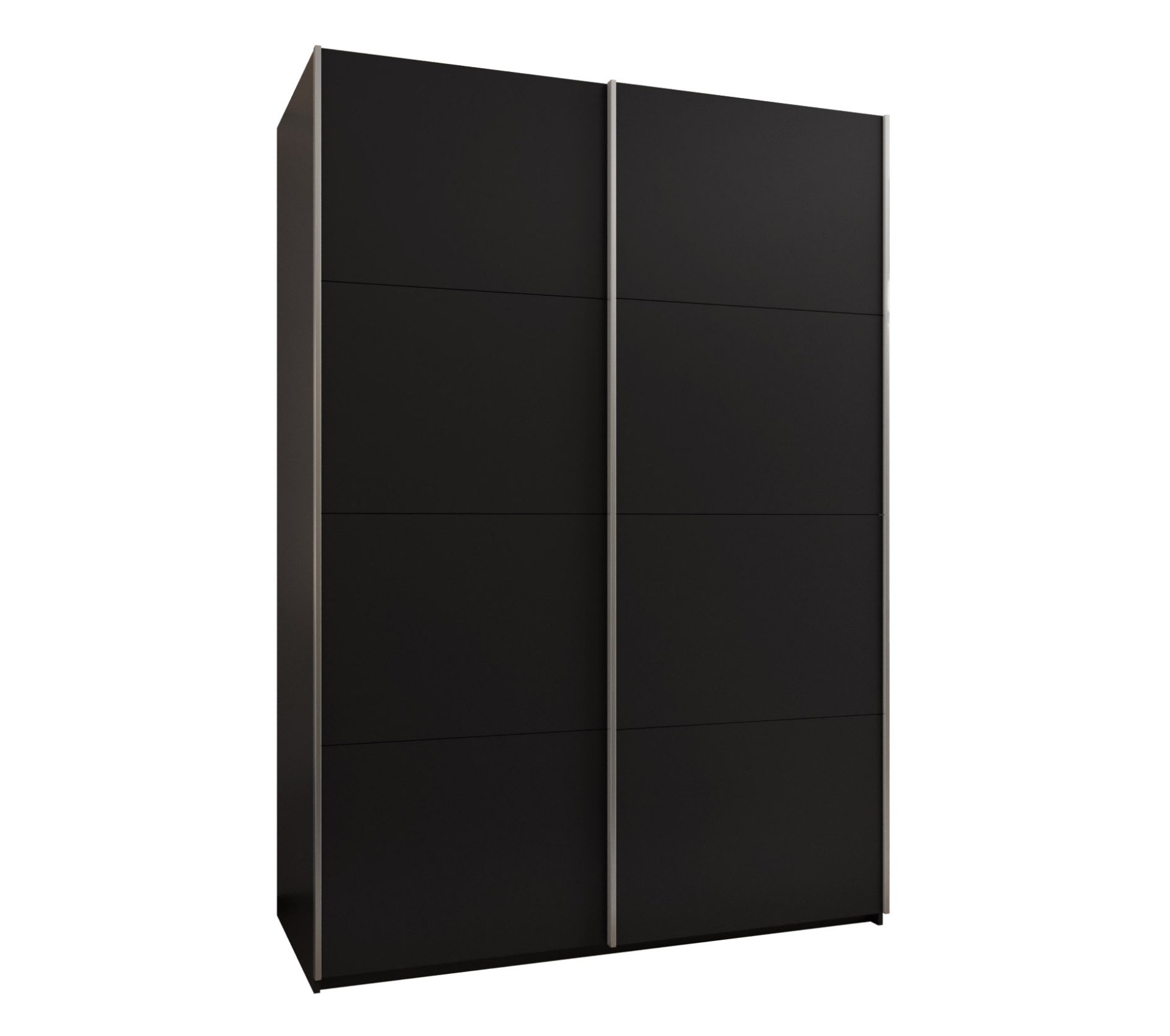 Szafa przesuwna wysoka Lux 1 170 x 64 x 245,5 cm czarny + czarny + u. srebrny - Abiks Meble