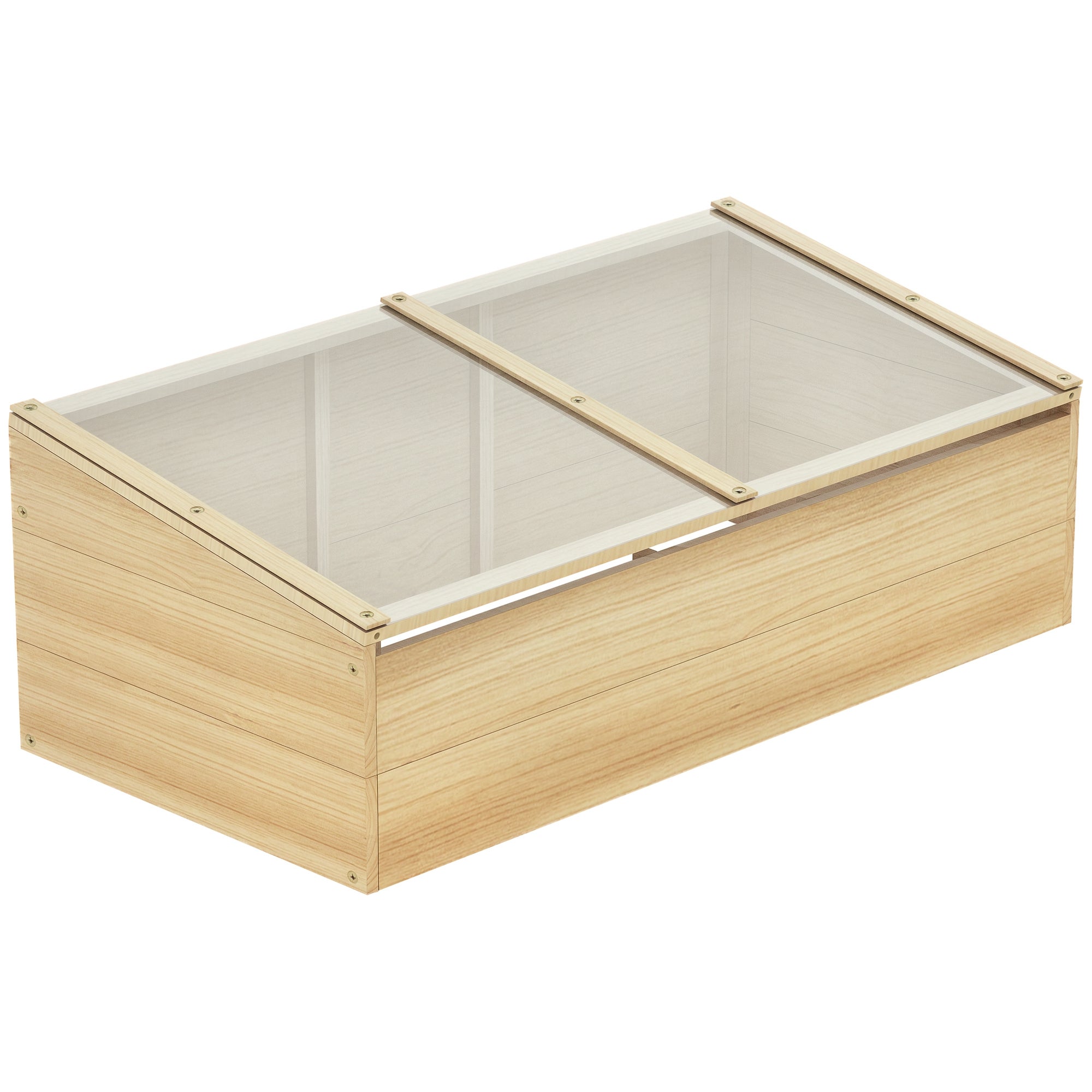 Szklarnia szklarniowa Early Bed Early Bed Box System szklarni ogrodowej i skrzynek na rośliny na balkon, 100 x 50 x 35 cm, naturalny, jodła, płyta PC