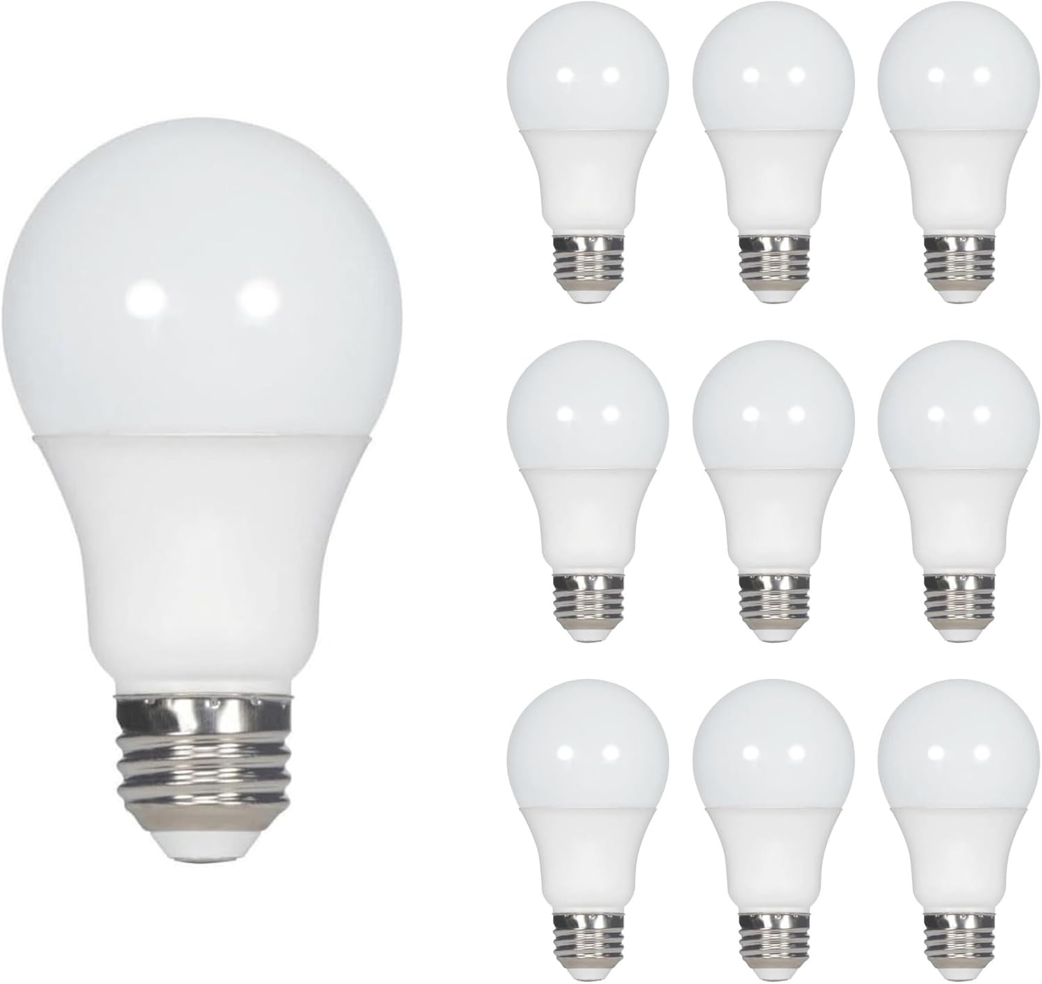 (Kolor: ciepła biel) 10 sztuk żarówek LED E27 trzonek 9 W (odpowiednik 60 W) A60-806 lumenów - 3000 K ciepła biel - kąt wiązki 200°