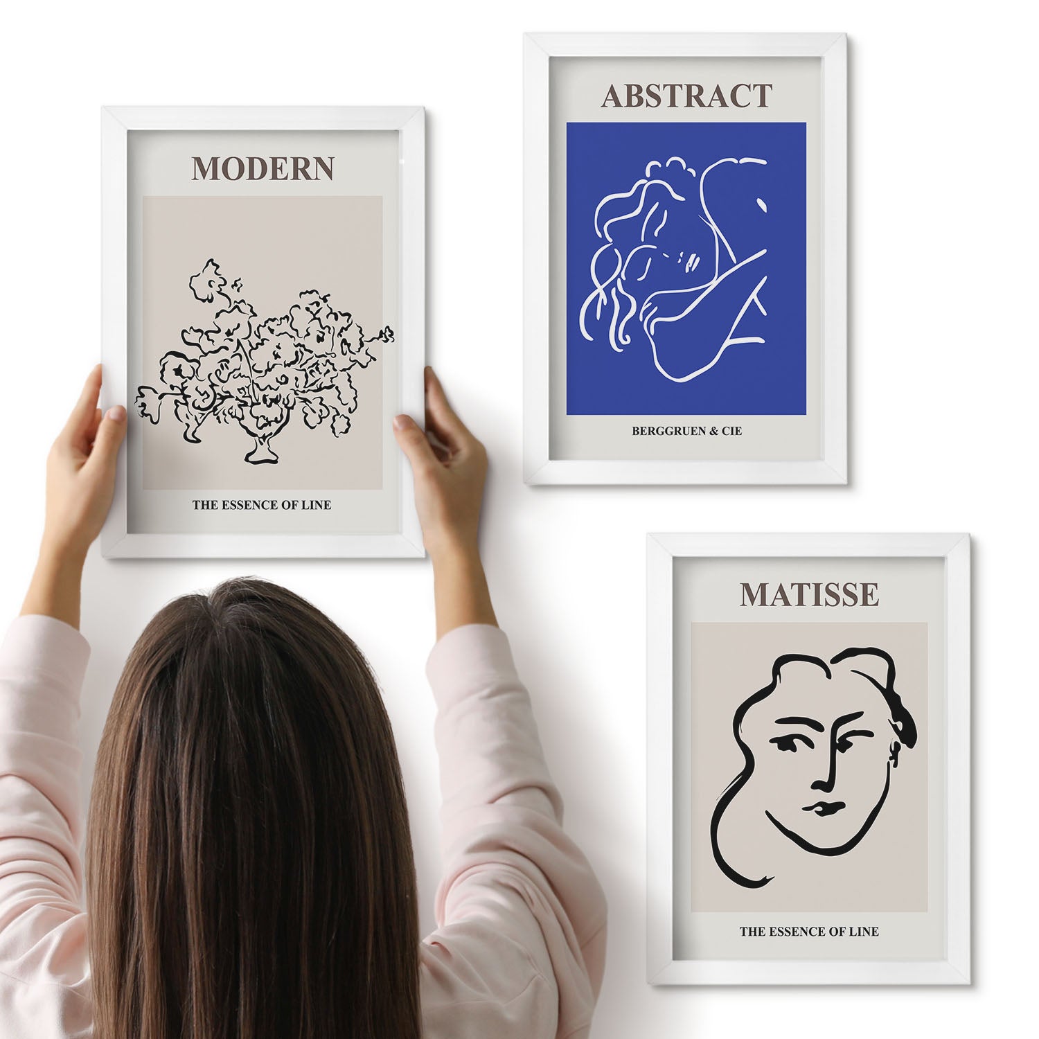 Galeria ścienna 3-częściowy komplet obrazów w białych ramach - Postery w stylu nowoczesnym i abstrakcyjnym Henri Matisse - ArtPrintCave