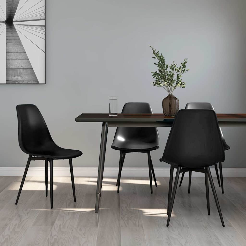 Krzesło kuchenne VidaXL czarne z PP i metalowymi nogami 46 x 52 x 84 cm