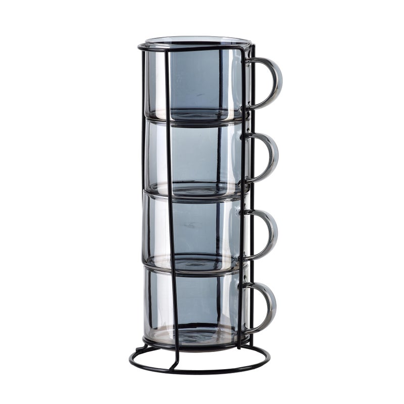 peter grey komplet 4 filiżanek na stojaku 350ml 12,5x12,5xh27cm