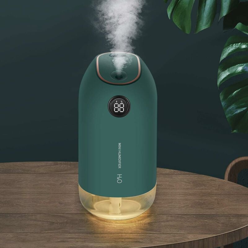 Nawilżacz powietrza 500 ml, domowy nawilżacz powietrza z dyfuzorem chłodnej mgiełki, cichy ultradźwiękowy o natężeniu 23 dB, nawilżacz powietrza dla d