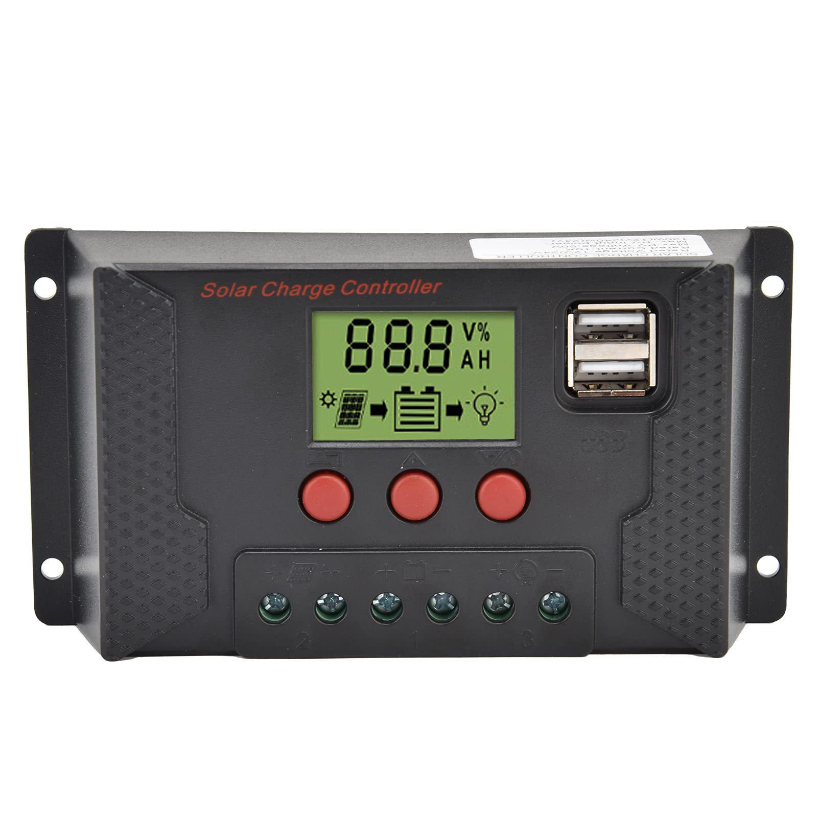 Kontroler ładowania solarnego PWM LCD 12V 24V 10A Regulator baterii Port USB Wyświetlacz LCD Dom Przemysł