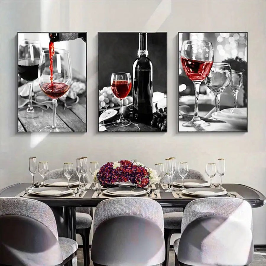 Plakat dekoracyjny — Obraz na płótnie — Grafiki ścienne (40 x 60 cm x 3 sztuki, bez ramy) — Same grafiki