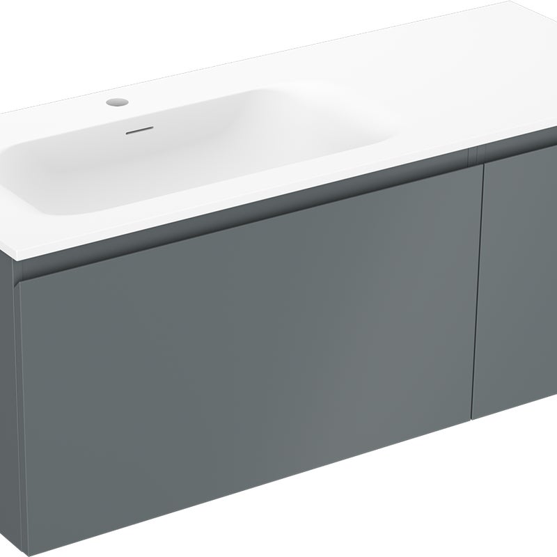 Mexen Orio szafka łazienkowa 120 cm z umywalką Vela lewą, 1S, 1D, grafit mat/biała mat - 91A13-12047-3-BBFF66-W23L01