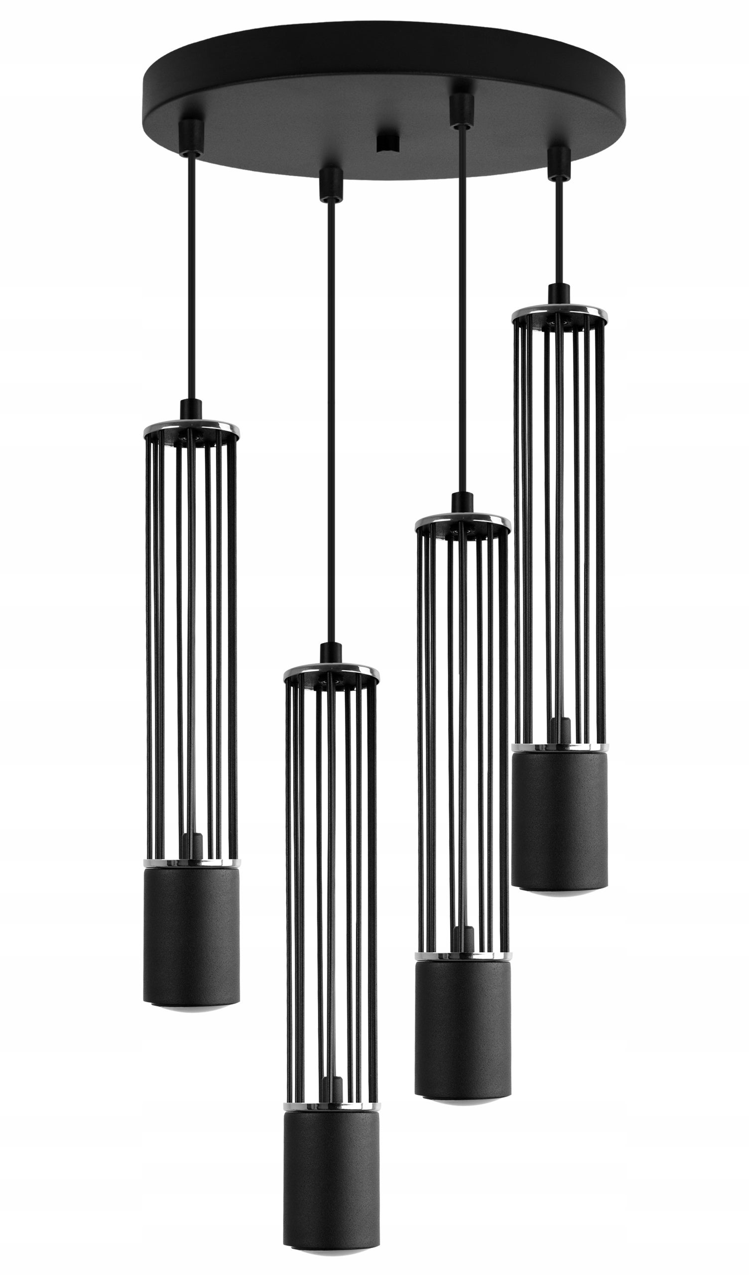 Lampa sufitowa wisząca Light Home LH Aria 4x GU10 okrągły czarny/srebrny
