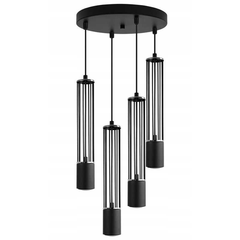 Lampa sufitowa wisząca Light Home LH Aria 4x GU10 okrągły czarny/srebrny