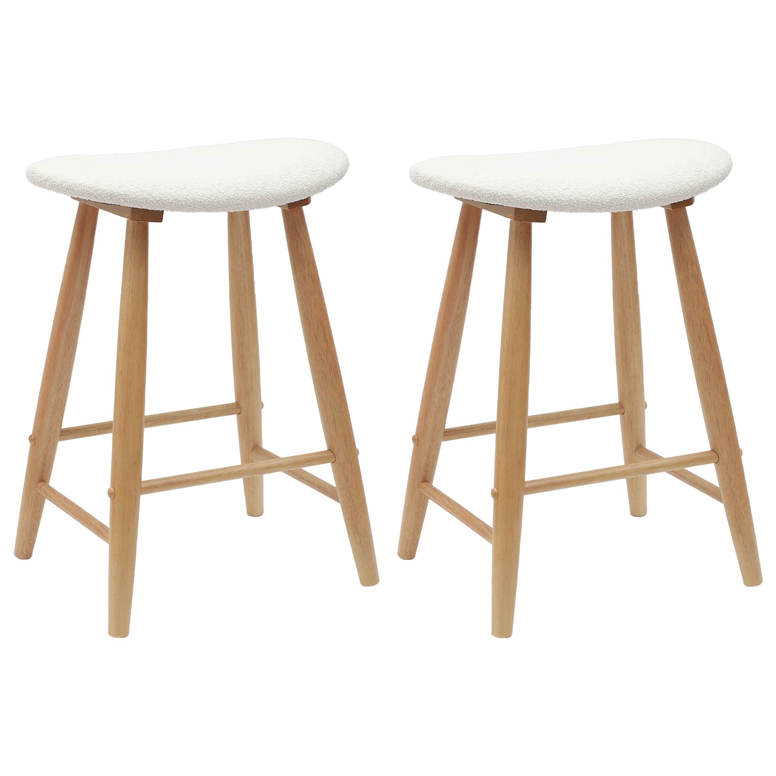 Krzesła jadalne 2 pcs Naturalny 46 x 37 x 63 cm Drewno Gumowe
