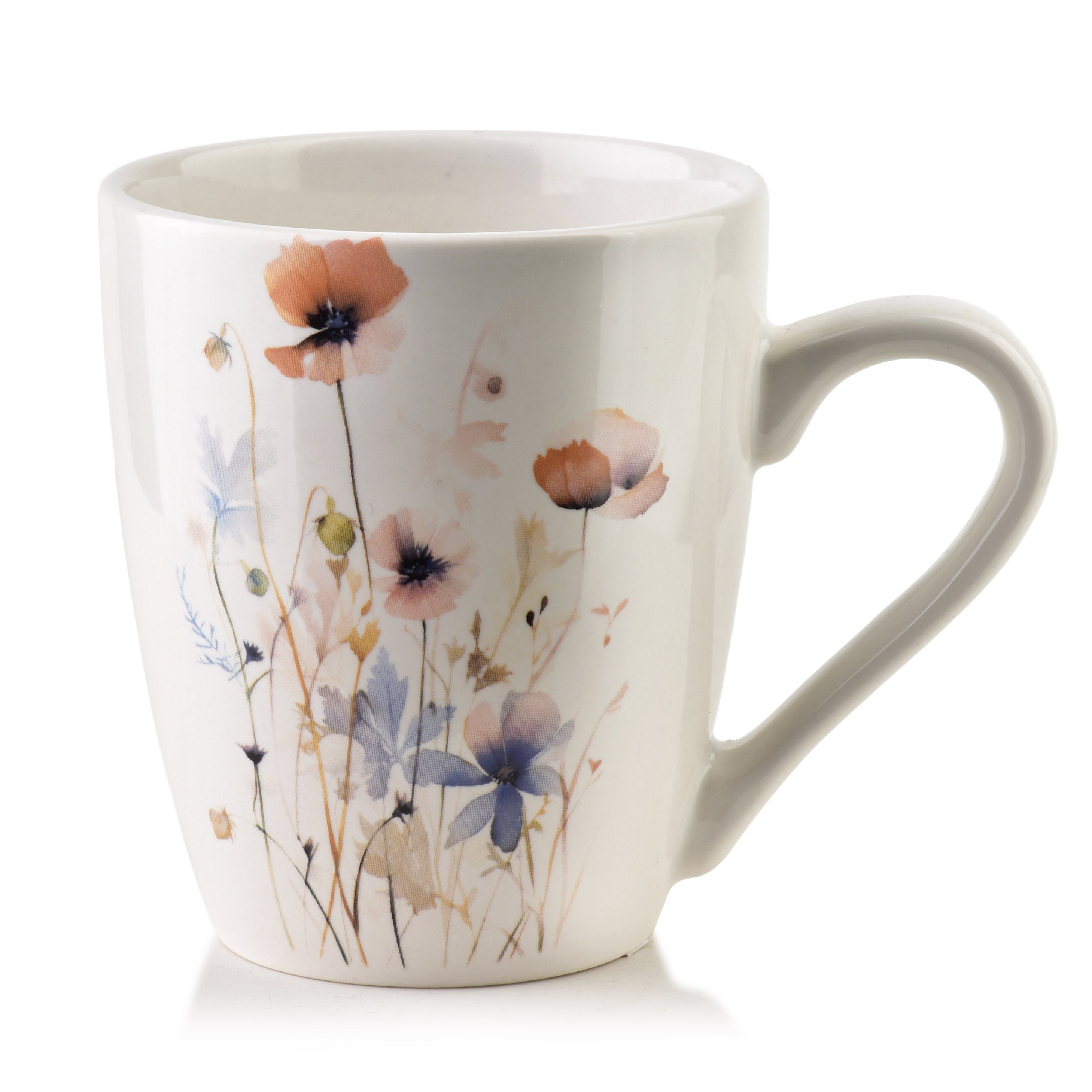 kubek porcelanowy Affekdesign By Mondex Sonic 8x13x10 biały w kwiaty 1 szt