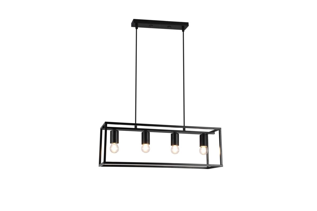 Oprawa sufitowa DIU, 3635, AC220-240V, 50/60Hz, 4*E27, IP20, 60 cm x 18 cm x 20 cm, poczwórna, czarna - GTV LIGHTING