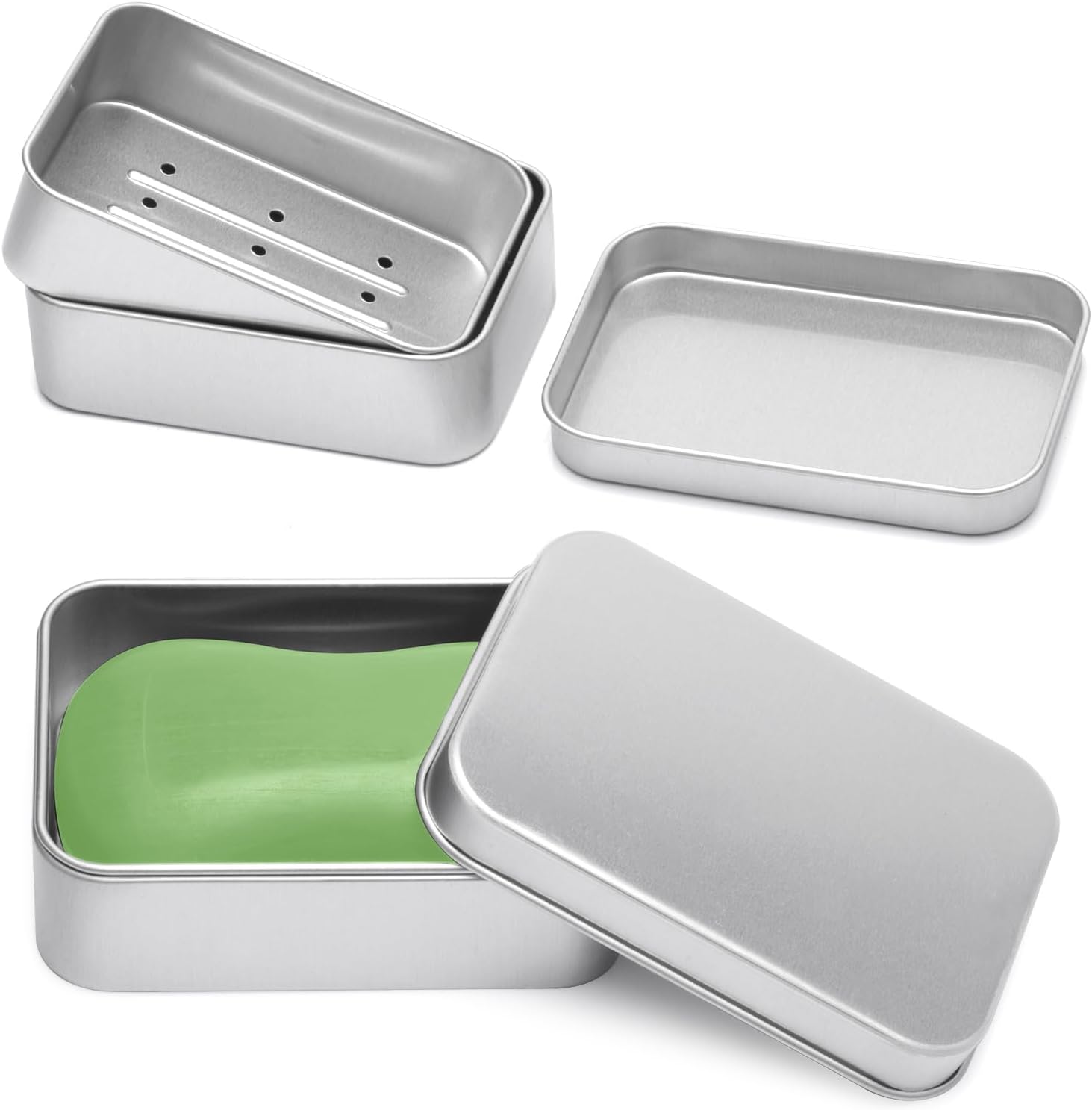 Sztuki Pojemnik na Mydło Pudełko na Mydło Podróżne Etui na Mydło Podróżne Pudełko na Mydło w Kostce Aluminiowe Pudełko Mydło Wyjmowaną Tacką Ociekową
