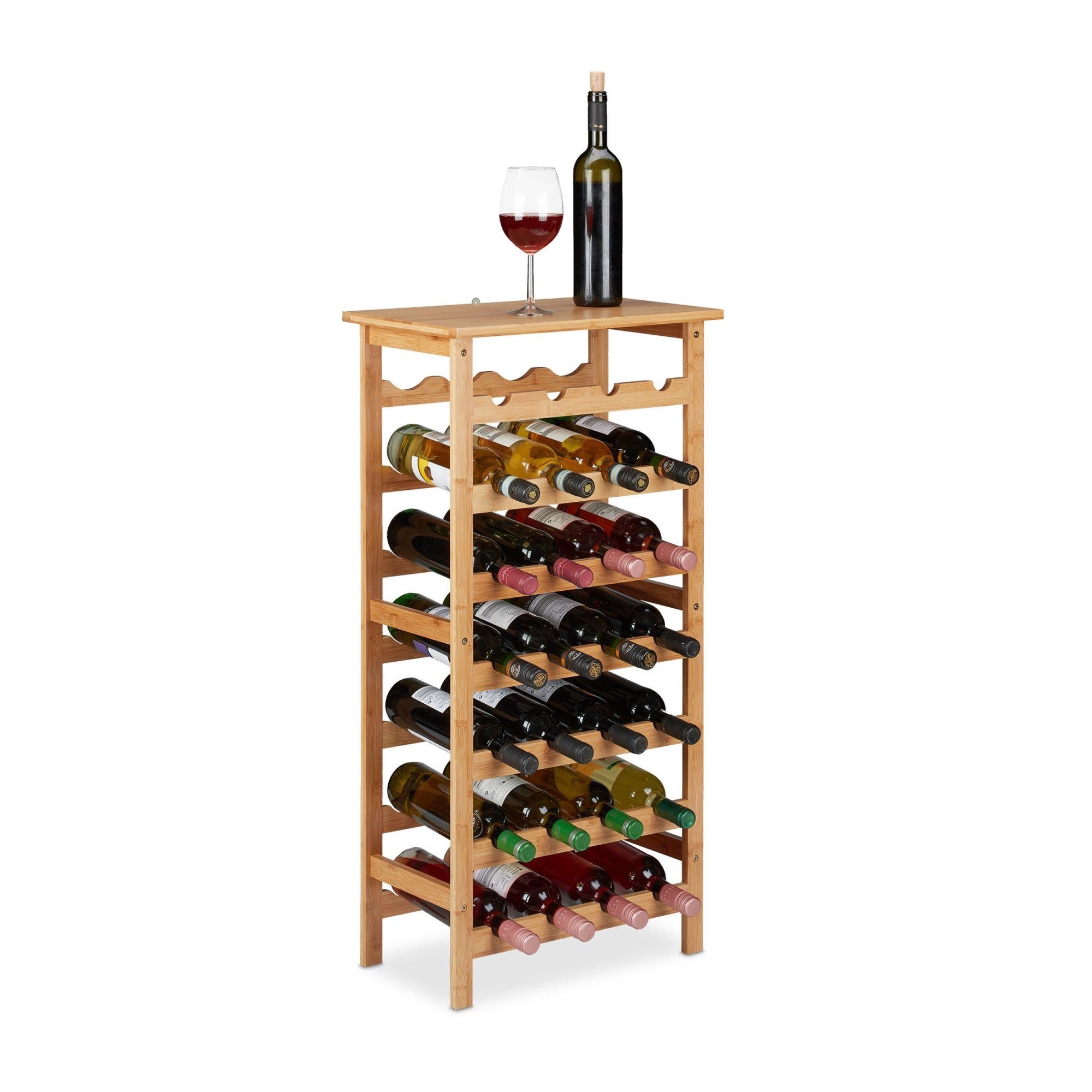 Duży bambusowy stojak na wino
