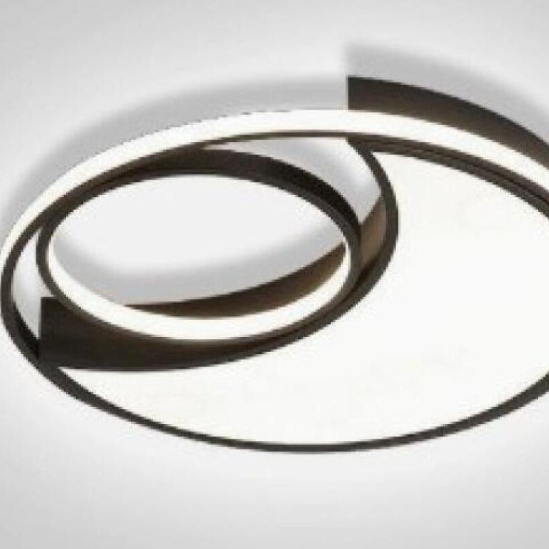 Wpuszczana lampa sufitowa LED, 54 W, trzy temperatury barwowe, regulowana jasność, z pilotem, kształt księżyca, czarna, 50 cm.
