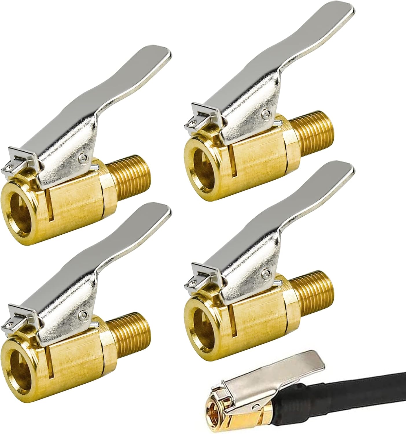 Zestaw 6 końcówek do pompowania opon samochodowych 8 mm, mosiężnych adapterów do zaworów, złączy do zaworów, pompki do pompowania opon.