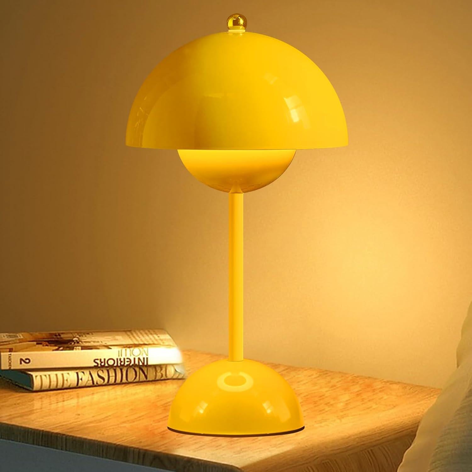 Lampa w kształcie grzybka, bezprzewodowa lampa stołowa, lampka nocna LED, akumulatorowa lampa nastrojowa z 3 trybami jasności, do dekoracji wnętrz