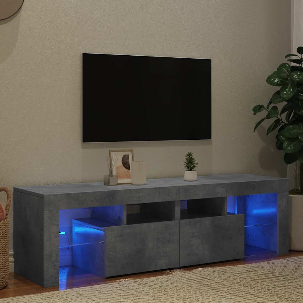 Meuble TV VidaXL 140x36,5x40 cm z materiału drewnianego, kolor szary