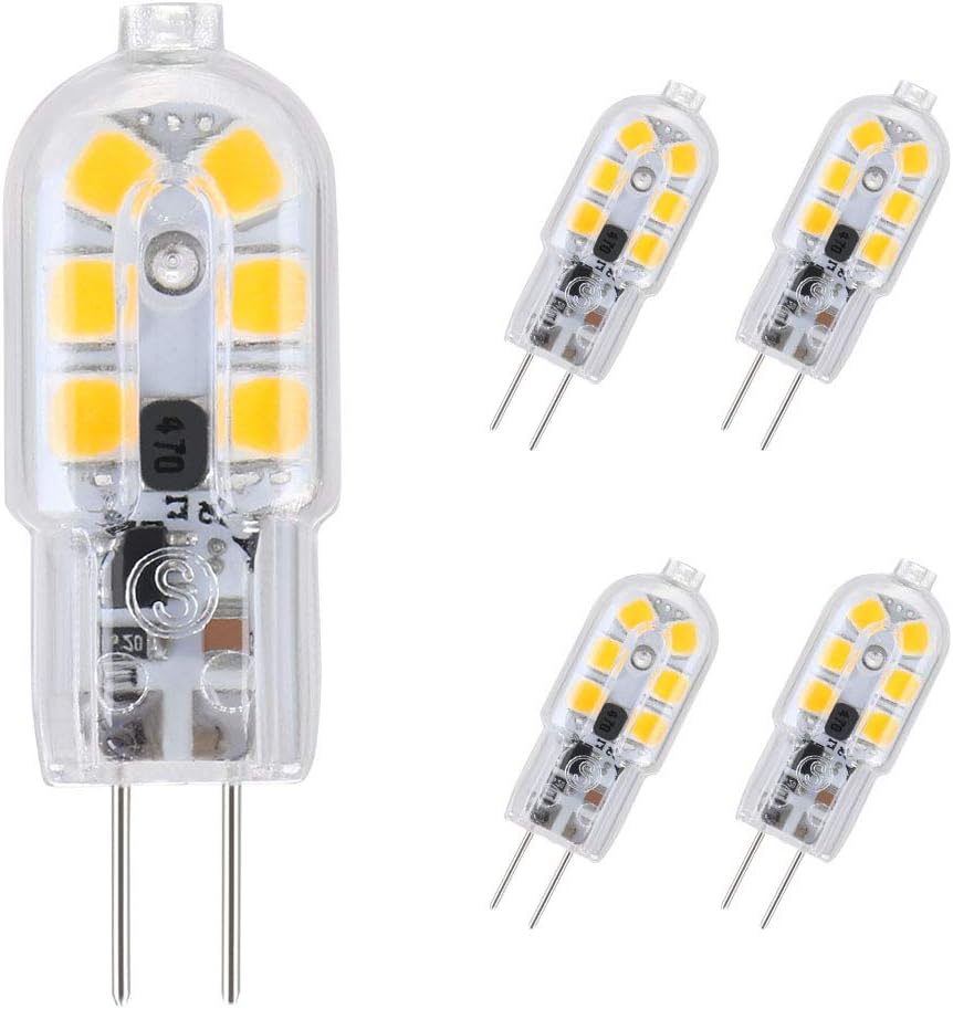 AC/DC 12V 180LM 3000K, żarówka LED G4, 5-pak ciepła biel, odpowiednik halogenowy 20W, żarówka LED G4 2W oszczędna do żarówek okapowych
