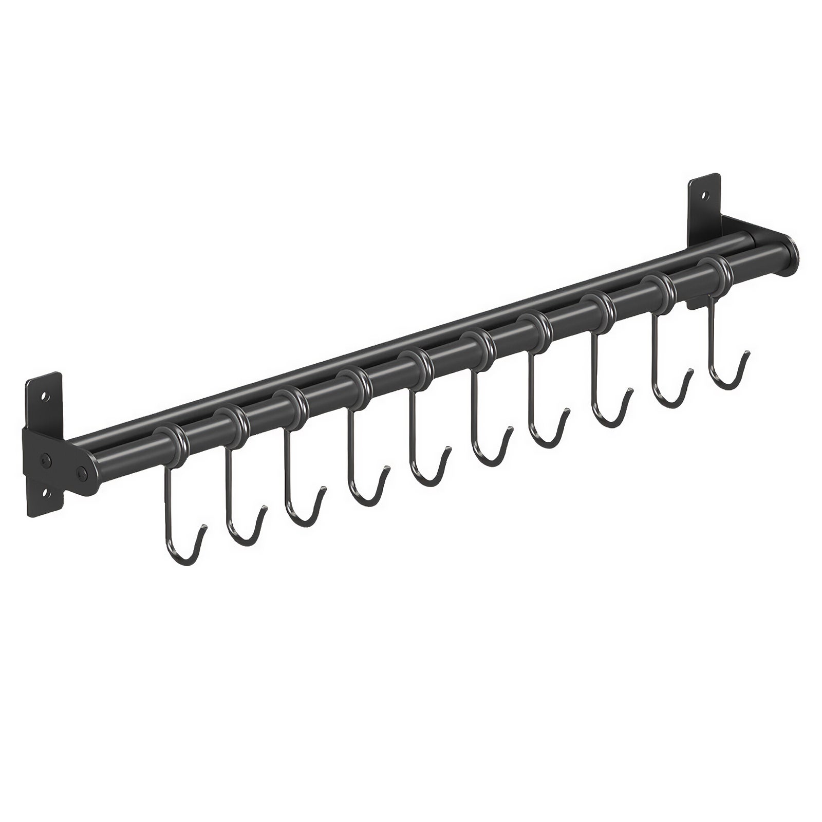 Organizer ścienny do kuchni 60 cm, podwójny reling na przybory, noże, patelnie, deski, bez wiercenia, stal węglowa odporna na rdzę
