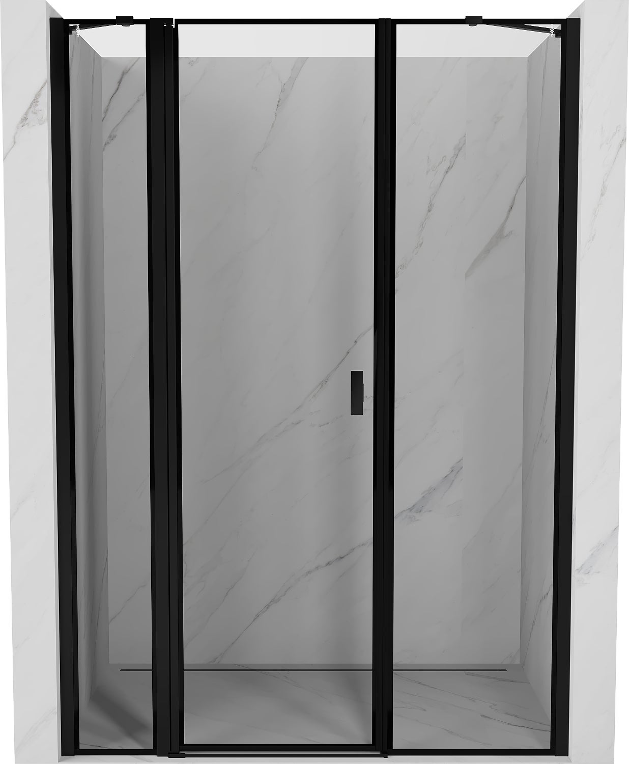 Mexen Mist drzwi prysznicowe uchylne lewe 125 cm, czarna ramka, czarne - 8A4-125-001-70-70-L