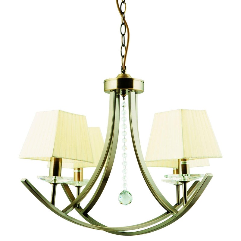 Lampa wisząca Valencia mosiądz-ecru 4xE14x40W wym: 110 x 70 x 70 cm metal Candellux