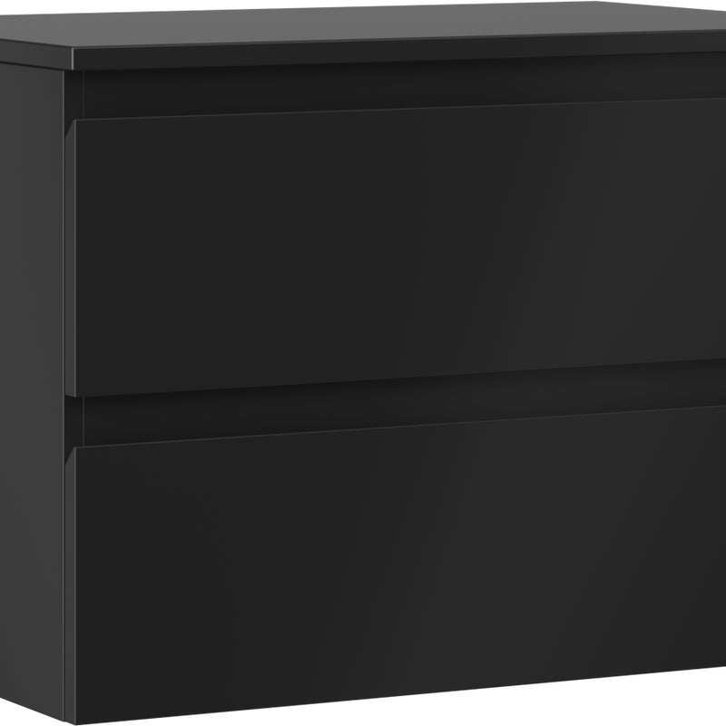 Mexen Orio szafka łazienkowa podumywalkowa 70 cm z blatem, 2 szuflady, czarna mat - 91A10-07047-2-BFFC71