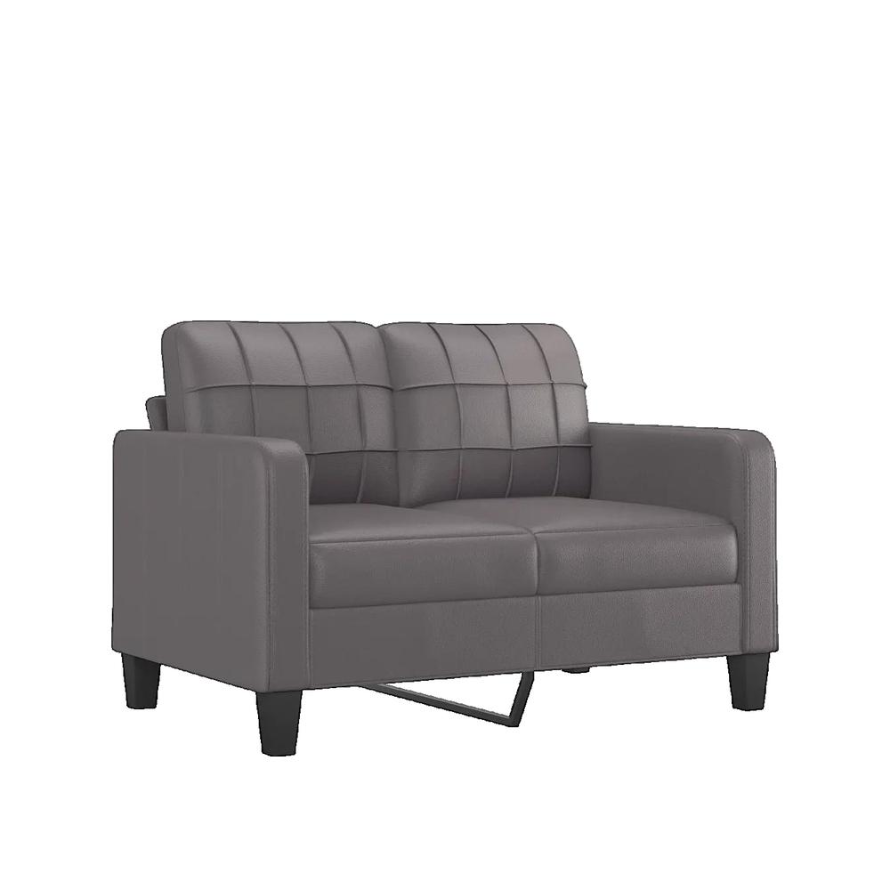 Sofa 2-osobowy vidaXL Szara ekoskóra nowoczesny i wygodny