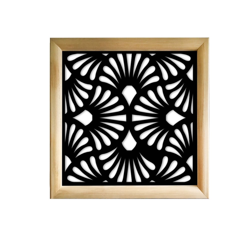 EVENTAILS - Kwadratowe moduły dekoracyjne z drewna i PVC - Rozmiar 73x73 cm - Grubość 64 mm - Kolor wewnętrzny CZARNY