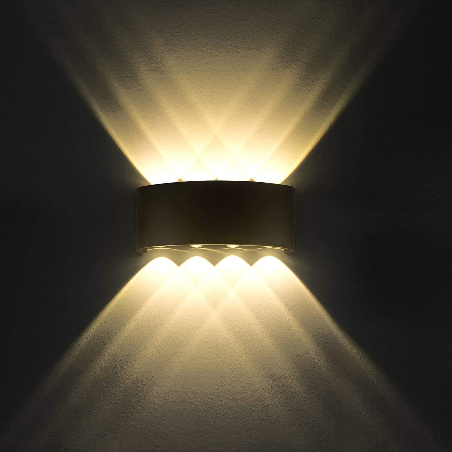 Kinkiet LED 8W, nowoczesny, wodoodporny kinkiet IP54, aluminiowa oprawa świetlna, dekoracyjny reflektor ze światłem świecącym w górę i w dół, lampka