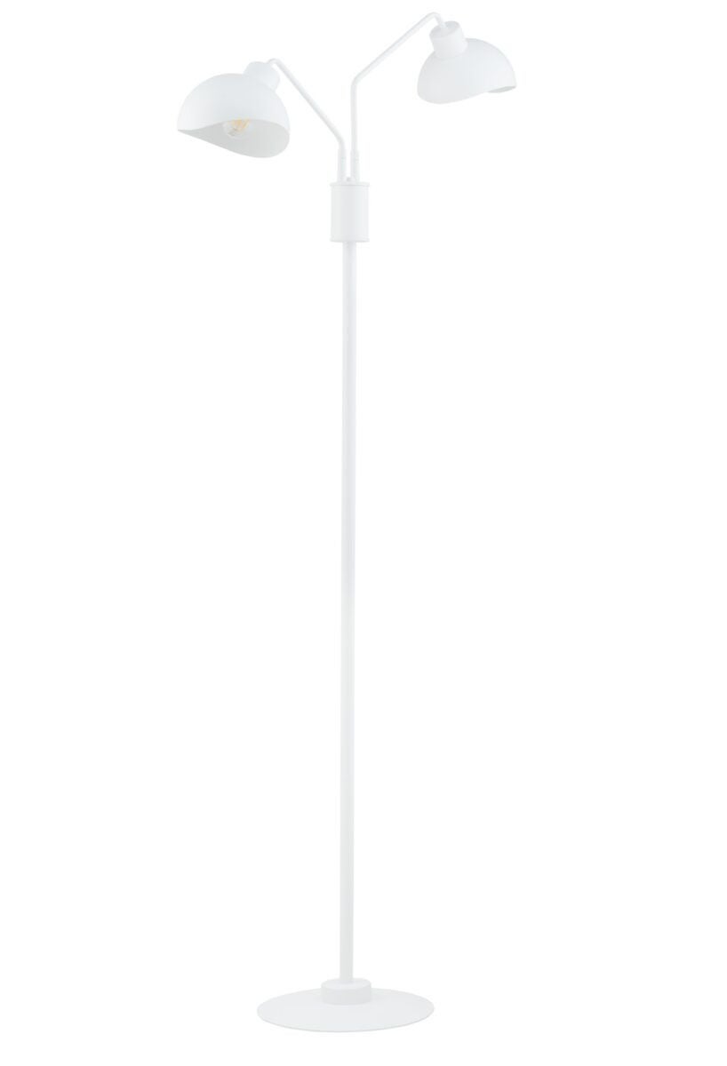 Lampa podłogowa klasyczna dekoracyjna biała dwa klosze 2xE27 15W Roy Sigma Lighting