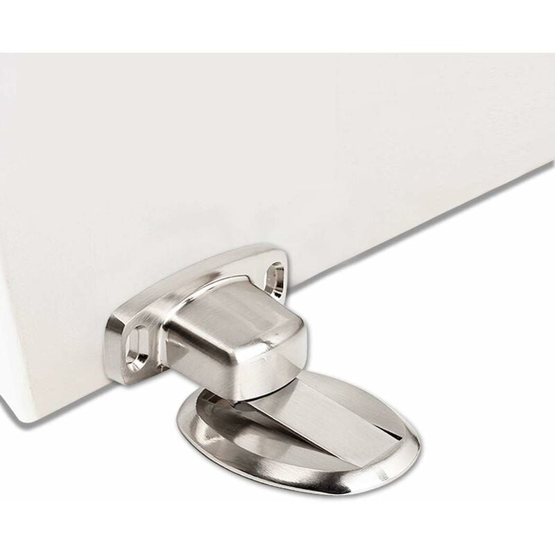 Mocny magnetyczny metalowy ogranicznik drzwi, wytrzymały ogranicznik drzwi z samoprzylepnymi śrubami 3M, ukryty montaż w podłodze, 60 x 58 mm