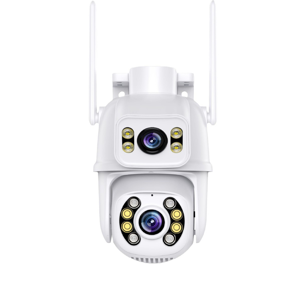 Kamera monitoringu WiFi z podwójnym obiektywem 3MP 64GB, do użytku wewnętrznego i zewnętrznego, kolorowy noktowizor