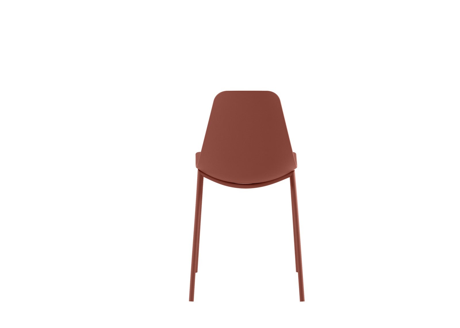 Fotel Frida, nowoczesny design z polipropylenu z metalowymi nogami – ergonomiczne siedzisko do mebli biurowych i domowych – kolor rdzawy