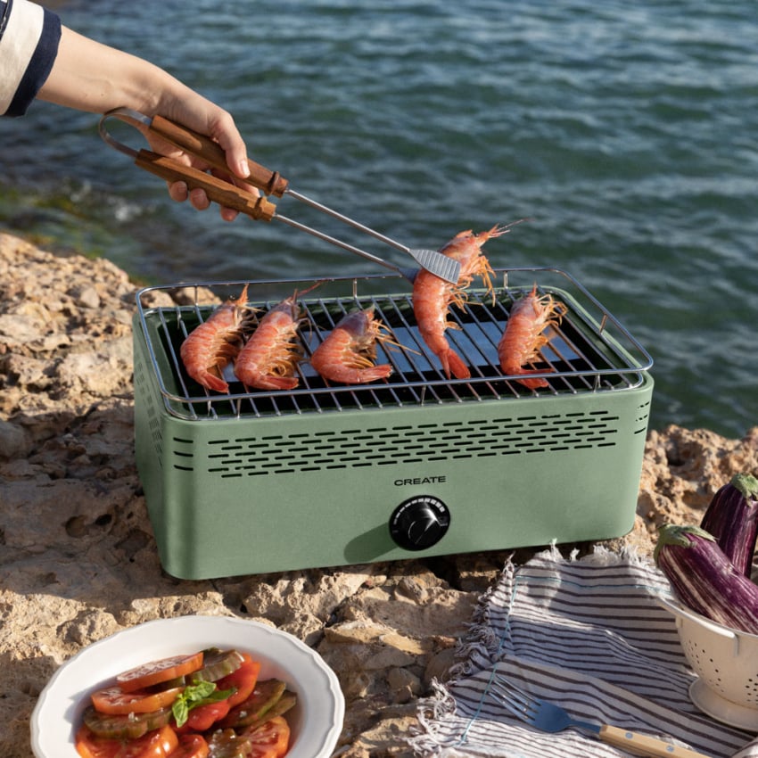 CREATE - BBQ COMPACT - Przenośny grill na węgiel o niskiej emisji dymu - Sauge