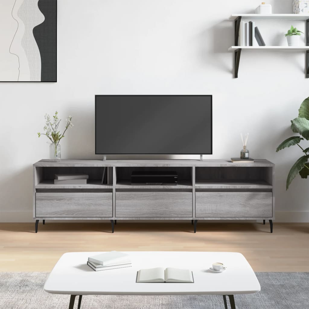vidaXL Szafka TV, szary dąb sonoma, 150x30x44,5 cm