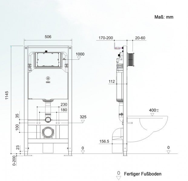 Bernstein Stelaż podtynkowy WC G3004A + panel spłuczki 4111 czarny