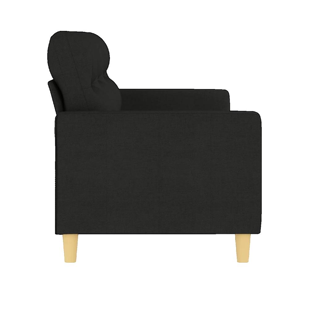 Sofa 3-osobowy vidaXL Czarny Wytrzymała tkanina Nowoczesny design