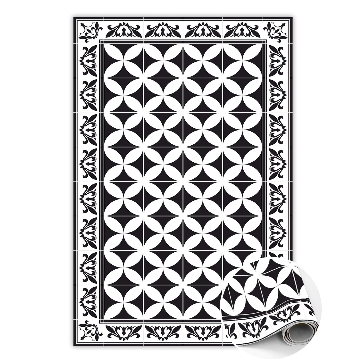 Mata winylowa do pokoju hiszpańskie kafelki, dywan winylowy wzorzysty do wnętrz w stylu śródziemnomorskim 60x90 cm – Tulup