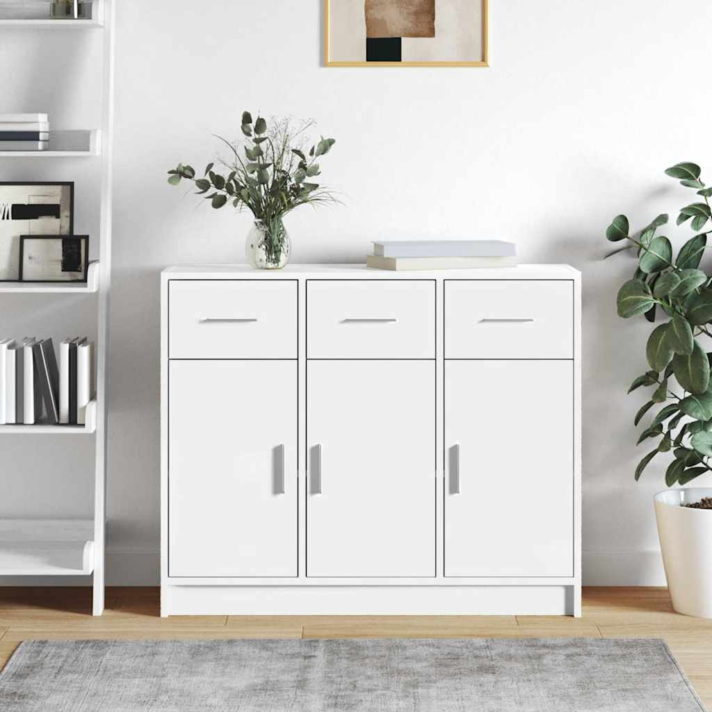 vidaXL Komoda Biała 91x28x75 cm Drewno konstrukcyjne