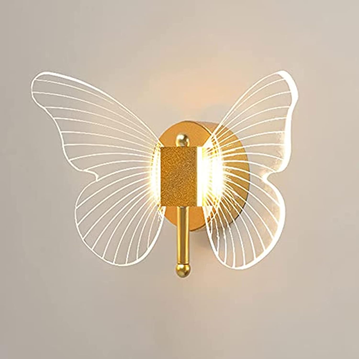 Złota lampa ścienna LED Butterfly 10 W – nowoczesne oświetlenie wewnętrzne – lampa przy łóżku/na wezgłowiu łóżka do sypialni (3000 K)