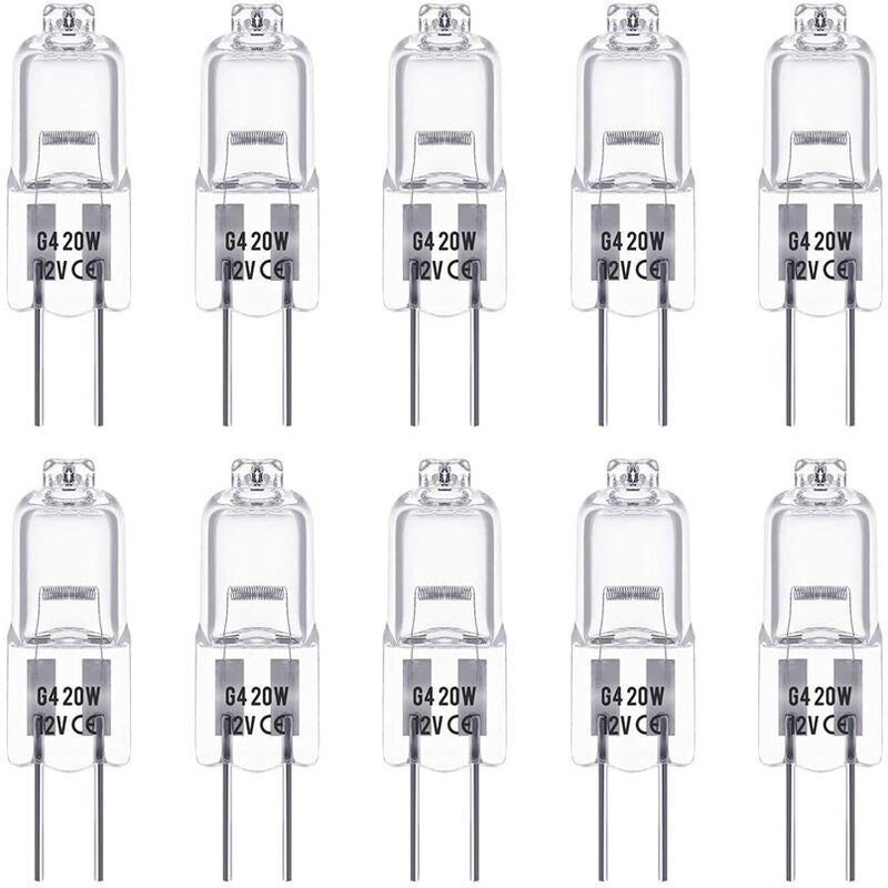 Żarówki halogenowe G4, 12 V, 20 W, halogenowe z trzonkiem trzpieniowym, 2800 K, ciepła biel, ściemnialne, niskonapięciowa żarówka halogenowa G4, przez