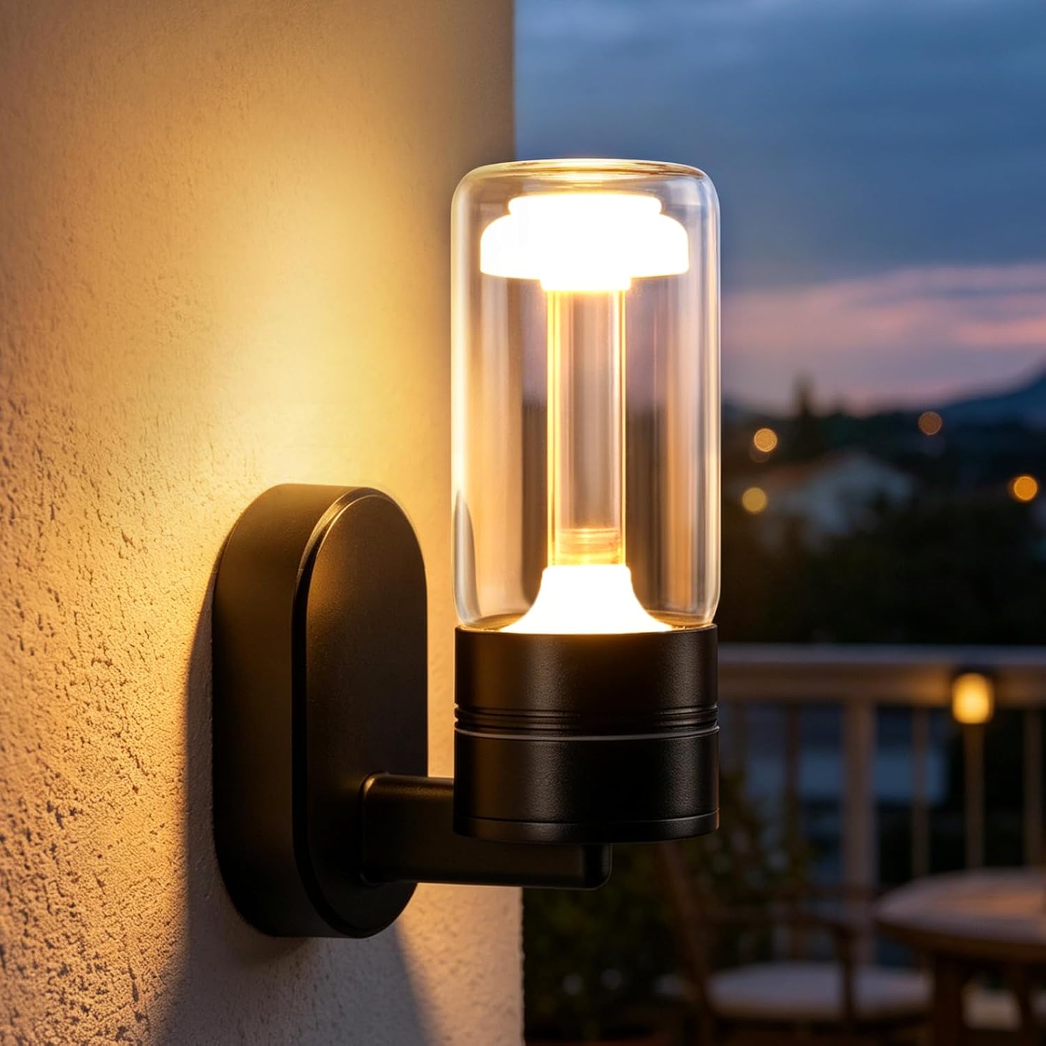 Kinkiet LED Nettlife w kolorze czarnym do użytku wewnątrz i na zewnątrz, IP65, wodoodporny, 10 W, 3000 K, ciepła biel, oświetlenie tarasu, elewacji